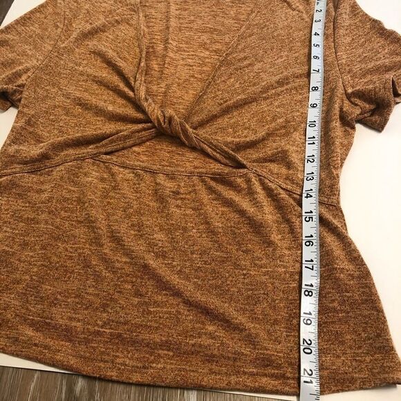 Shein curve cropped burnt orange twist front short sleeve top blouse cheap 1X - Picture 7 of 10